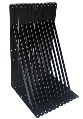 12 Pack L20 x H 12" Black Heavy Duty Shelf Brackets with Screws Metal Shelf Brackets Shelf Support Angle Brackets for Shelves L Brackets Heavy Duty Floating Shelf (12 Pack-Black / 20''x12'')
