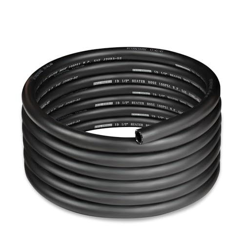 1 2" Heater Hose Coolant Radiator Straight 100PSI SAE 20R3 15FT Black (1/2 15FT)