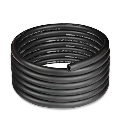 1 2" Heater Hose Coolant Radiator Straight 100PSI SAE 20R3 15FT Black (1/2 15FT)
