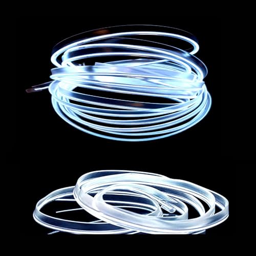 El Wire White Interior Car LED Strip Lights (White / 5 M)