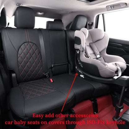 Car Seat Covers for Toyota 2012 (Leatherette(Black/Red) / 2012-2017 Hybrid)