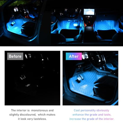 Car LED Strip Light (Connection Type: USB / Ice Blue-48 LEDs)