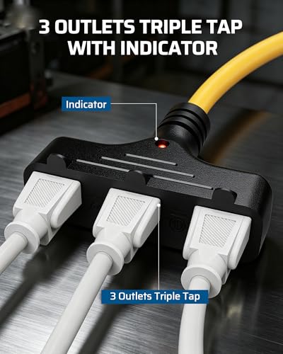 Retractable Extension Cord Reel (Black/Yellow-yellow Cord)