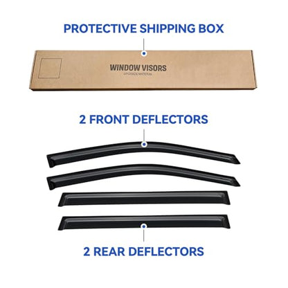 Window Visors Rain Guards for 2014 (2014-2019 Toyota Highlander)