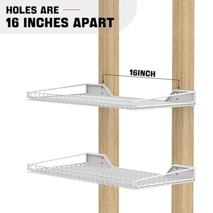 Wall Mounted Storage Shelf for Garage (White)