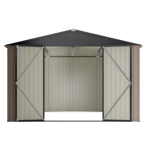 Metal Storage Shed (Brown / 10x10 Ft)