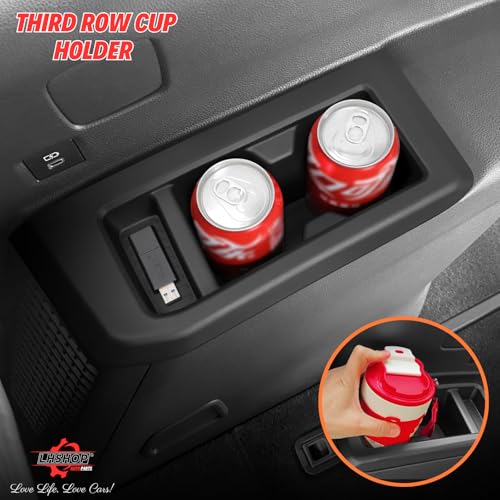 2 Pack Rear Cup Holder Inserts for Toyota Land Cruiser 1958 250 LC250 Prado Accessories 2025 (3rd Row Cup Holders Insert)