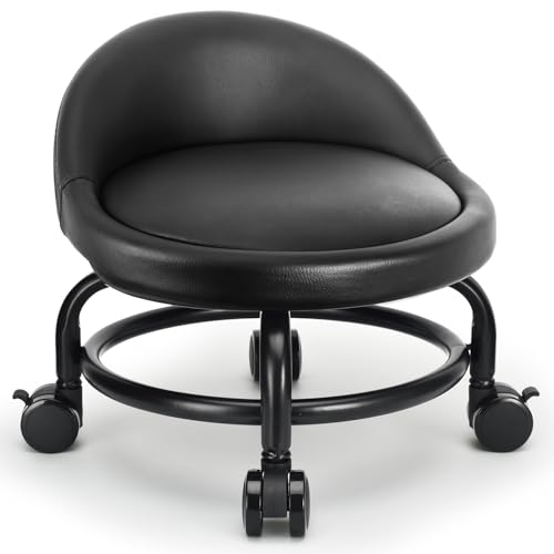 Rolling Stool with Backrest Low Height Rolling Stools (Style 4)