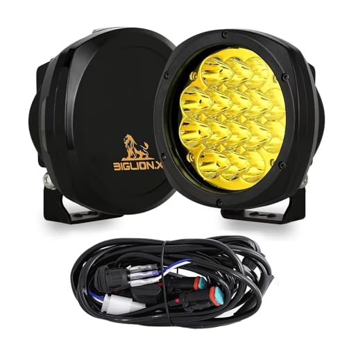 5 Inch Pair 160W Amber Round LED Offroad Lights 18800LM Amber Yellow OffRoad Lights Super Bright Amber Driving lights Fog Lights Waterproof IP68 Light Bar for Trucks Pickup 4x4 SUV ATV UTV (Amber / 5Inch)