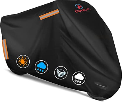 Comnova Motorcycle Cover 104 Inch (Premium - Black / 104 Inch)