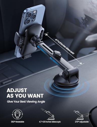 Car Phone Holder Dashboard Vent Windshield 70 LBS Suction 3 (Black)