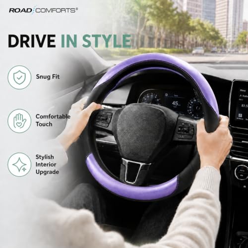 Steering Wheel Cover (Black&Purple)