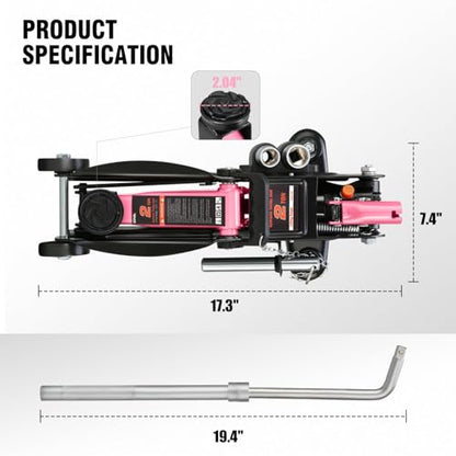 Floor Jack with Socket and Lock (Pink / 2 ton(w/ socket & losck))