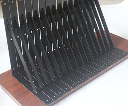 40 Pack L11 x H 8" Black Heavy Duty Shelf Brackets with Screws Metal Shelf Brackets Shelf Support Angle Brackets for Shelves L Brackets Heavy Duty Floating Shelf (40 Pack-Black / 11''x8'')