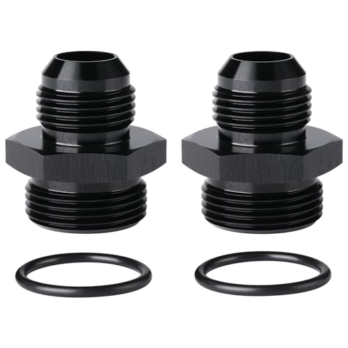 12AN Male Flare to 16AN ORB O (12AN to 16AN ORB / Black - 2PCS)