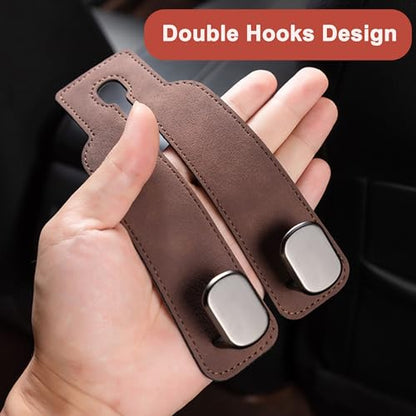 Car Headrest Hooks (Brown)