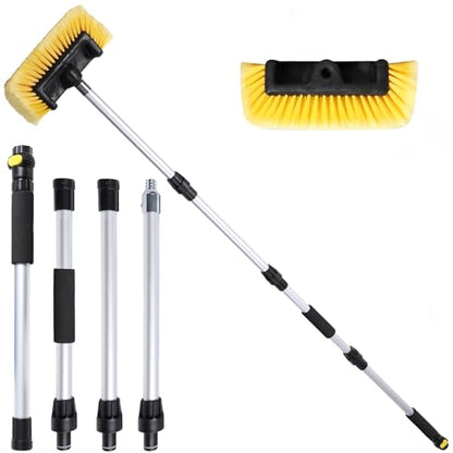 70" RV Wash Brush with Long Handle and 12" Soft Bristle Brush Head (70" / Yellow)