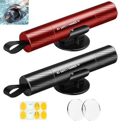 Safehammer 2026 Upgraded Safe Hammer Glass Breaker Under Water (Red & Balck)