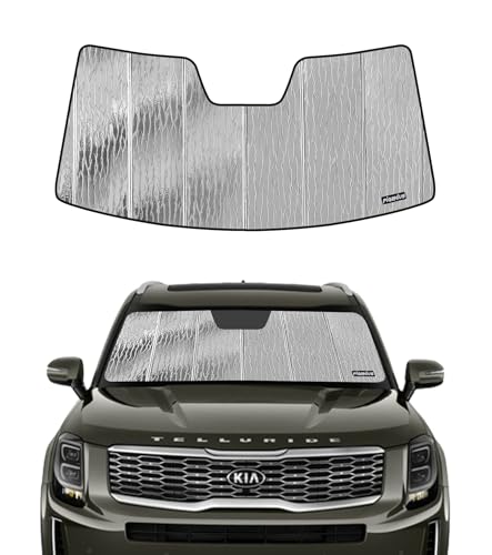 Windshield Sunshade for Kia Telluride 2020 (Silver Water Ripple)