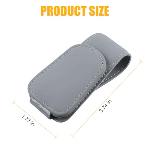 Sunglasses Holders for Car Sun Visor (1 Pack / Light Gray/Leather)