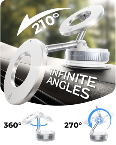 2026 Upgraded for MagSafe Vacuum Car Phone Mount (Pearl White)