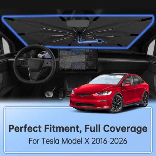 Windshield Sun Shade Umbrella for Tesla Model X 2016 (for Tesla Model X 2016-2026)