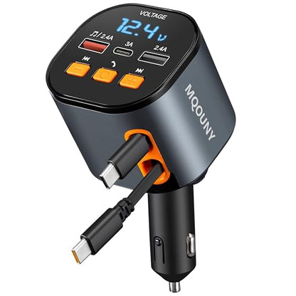 Retractable Car Charger (BLACK-TYPEC)