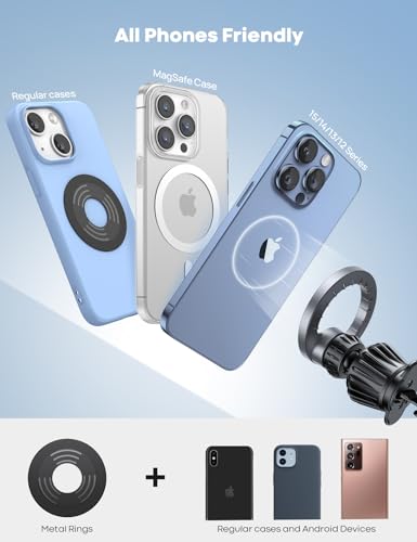 for MagSafe Car Mount Vent 20 Super Magnets Accessories for iPhone (NEW Upgraded - Silver)