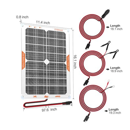 20W 12V Solar Trickle Charger Maintainer for Vehicle Batteries (20W)