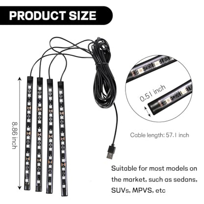 Car LED Strip Light (48 LED,USB / blue)