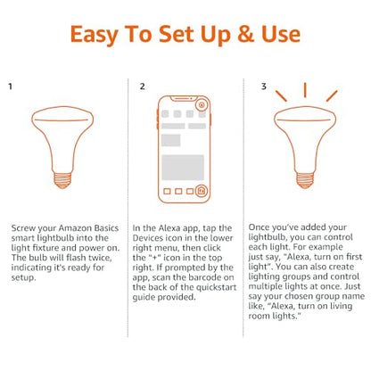 Smart BR30 LED Light Bulbs for Bedroom Living Room (4 Pack)
