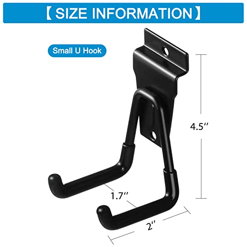 12Pack Slatwall Hooks Heavy Duty Slatwall Accessories Garage Slatwall Hooks and Hangers Small U Hook (12PC U Hooks)