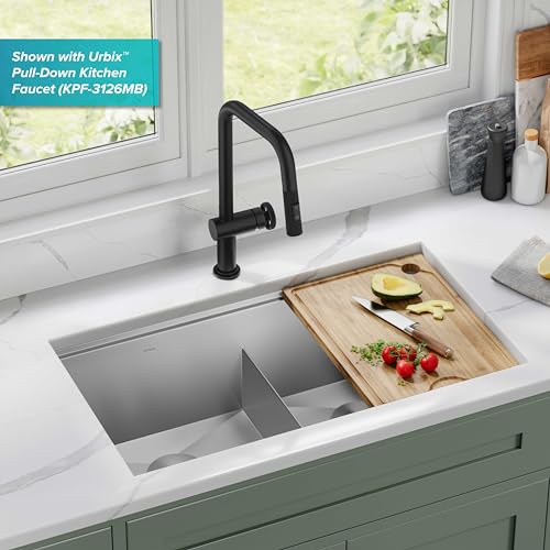 Stainless Steel 33 in Double Bowl Undermount Kitchen Sink KWU112 (Stainless Steel / 33 inch / Double Bowl Sink)