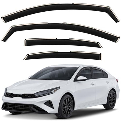 Window Wind Deflectors Smoke Tinted in (For Forte 19-24)