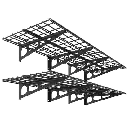 2 Pack 2x6ft Garage Shelving 24 (2 pack-2x6 ft / Black)