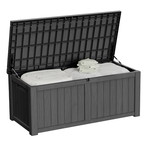 150 Gallon Outdoor Storage Box Patio Deck Box Waterproof (Black / 150 Gallon)
