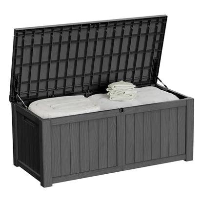 150 Gallon Outdoor Storage Box Patio Deck Box Waterproof (Black / 150 Gallon)