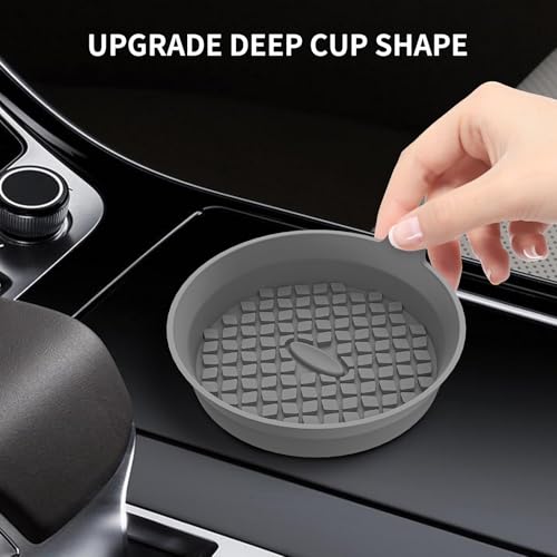 Car Cup Holder Coasters [4 Pack] Silicone Cups Mats (4pack-dark Grey)