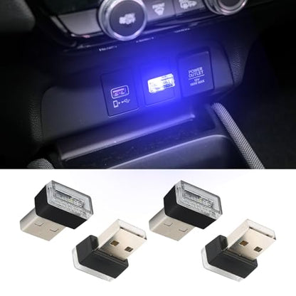 4PCS USB LED Car Interior Atmosphere Lamp (Blue)
