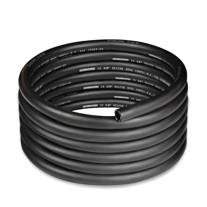 3 8" Heater Hose Coolant Radiator Straight 100PSI SAE 20R3 15FT Black (3/8 15FT)