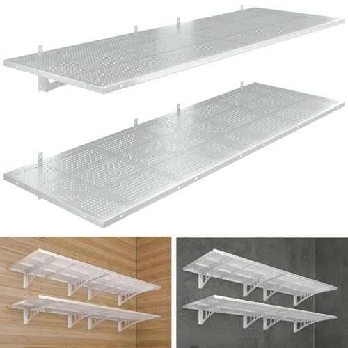 4 Pack 2x3ft Heavy Duty Garag e Wall Shelving (White / 2x3ft-4pack)