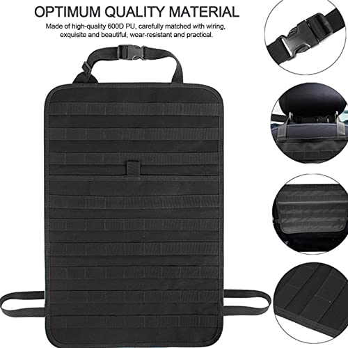 Universal Tactical Seat Back Organizer Vehicle Molle Panel Organizer Storage Bag with 5 Detachable Molle Pouch for All Vehicel Such as Jeep (Black)