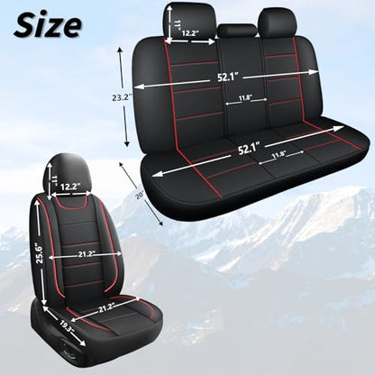 Front Car Seat Cover (N4 Black Red / Front Seat)