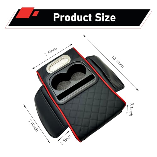 Car Center Console Cover (1 PC / Black & Red)