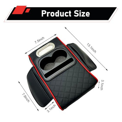 Car Center Console Cover (1 PC / Black & Red)