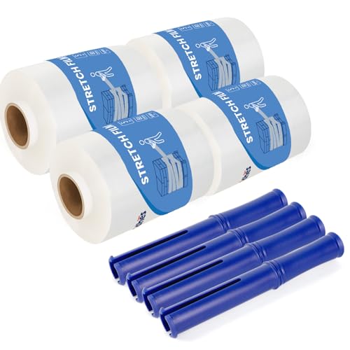 ADHES Mini Hand Stretch Wrap Film (5IN X 1000FT X 4PACK / Regular)