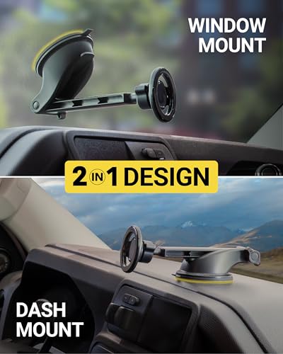 MagicMount SMSWDEX MagSafe Car Mount (Window / Dash Extendo Suction / 1 Pack / Black)