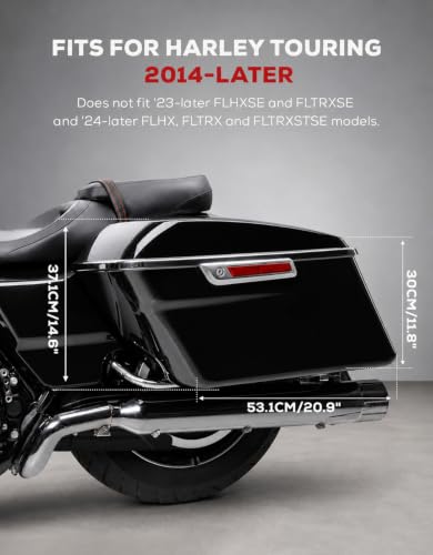 Motorcycle Hard Saddlebags Vivid Black Saddle Bags Trunk W (Standard-Vivid Black W/ Chrome Latches)