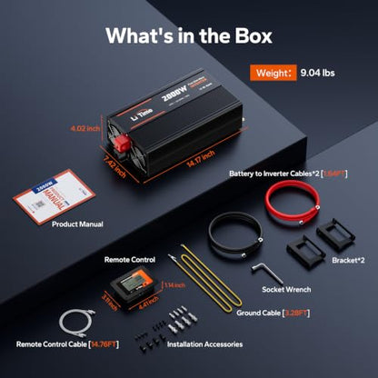 2000W Pure Sine Wave Power Inverter (12V 2000W Inverter (Remote Control))