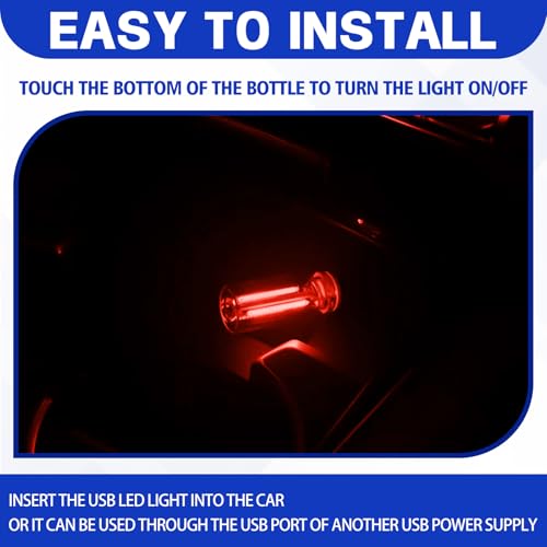 2PCS Car USB Lights (Red)